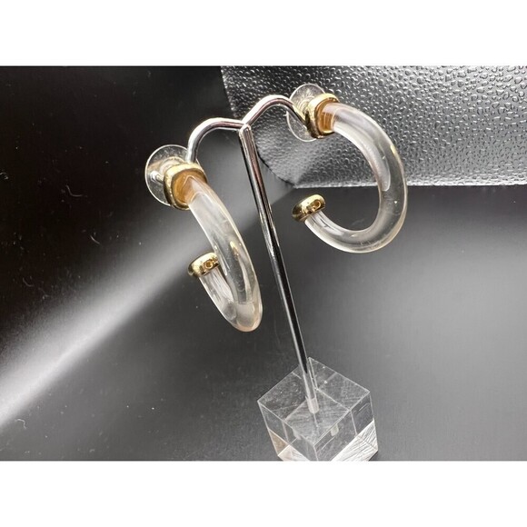 Clear Resin Hoops with Gold Accents - Picture 3 of 5
